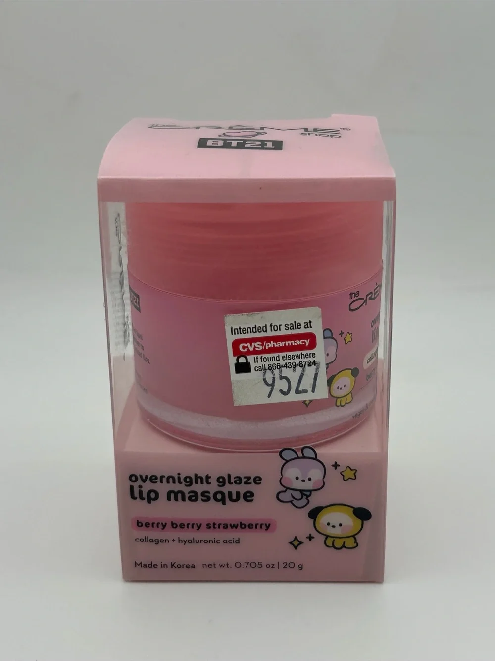 BT21 Overnight Glaze Lip Masque - Pink (Berry Strawberry)
